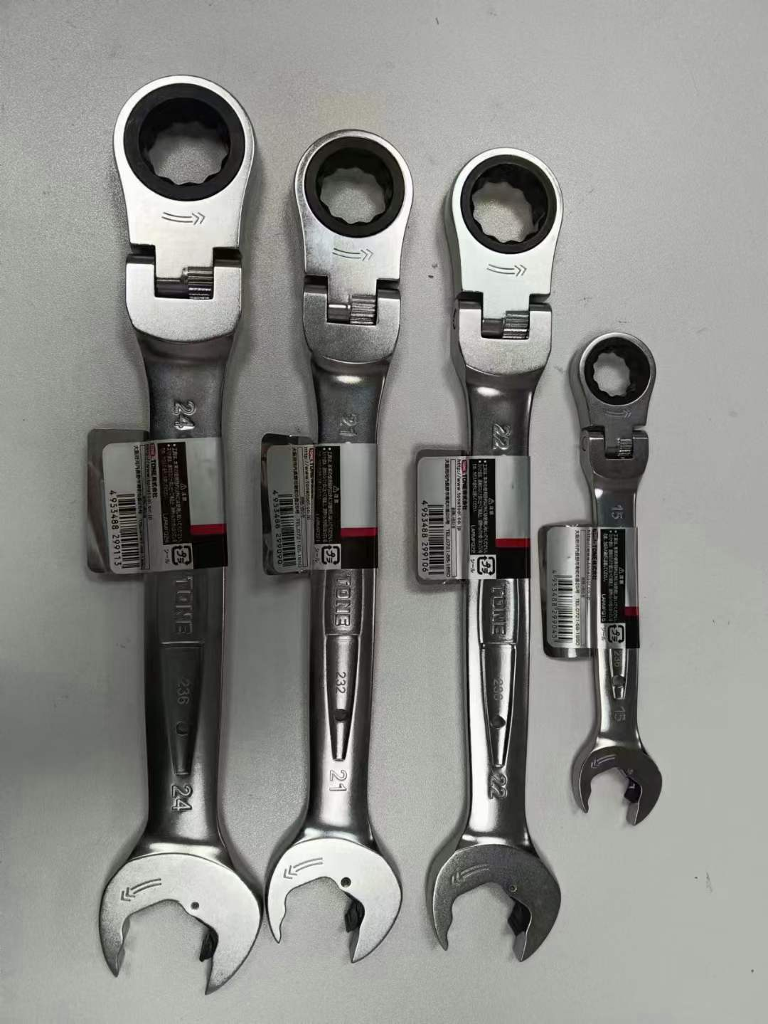 电商MRO供应链近日到货日本TONE前田RMFQ-15，RMFQ-21摇晃快速棘轮眼镜扳手