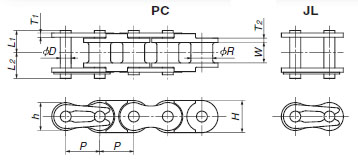 电商MRO供应链Tsubakimoto（椿本）塑料链 RS40-PC-1-RP-74L（1PC=73L+JL）