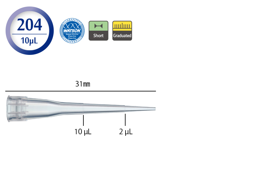 日本WATSON沃森 10 µL 移液吸头123R-254CS