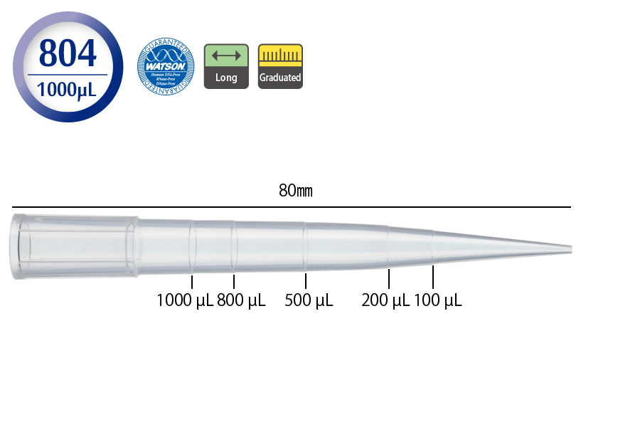 日本WATSON沃森 1000 µL移液吸头122-804CS