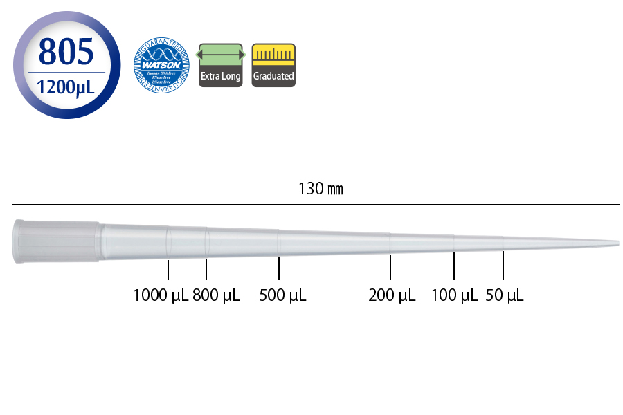 日本WATSON沃森 1200 µL 移液吸头120-805C