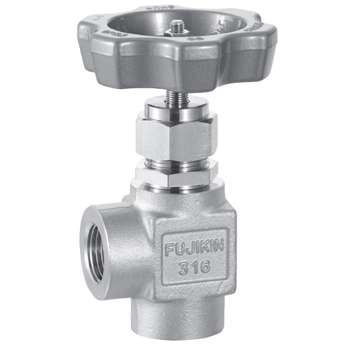 日本Fujikin富士金 带面板螺母的手动角针阀US-327LB-R