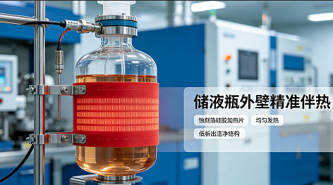 坂口蚀刻箔硅胶加热片‑储液瓶外壁精准伴热优选方案